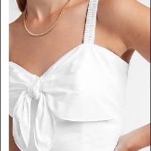 Express *NWT* tie front cami in white size L